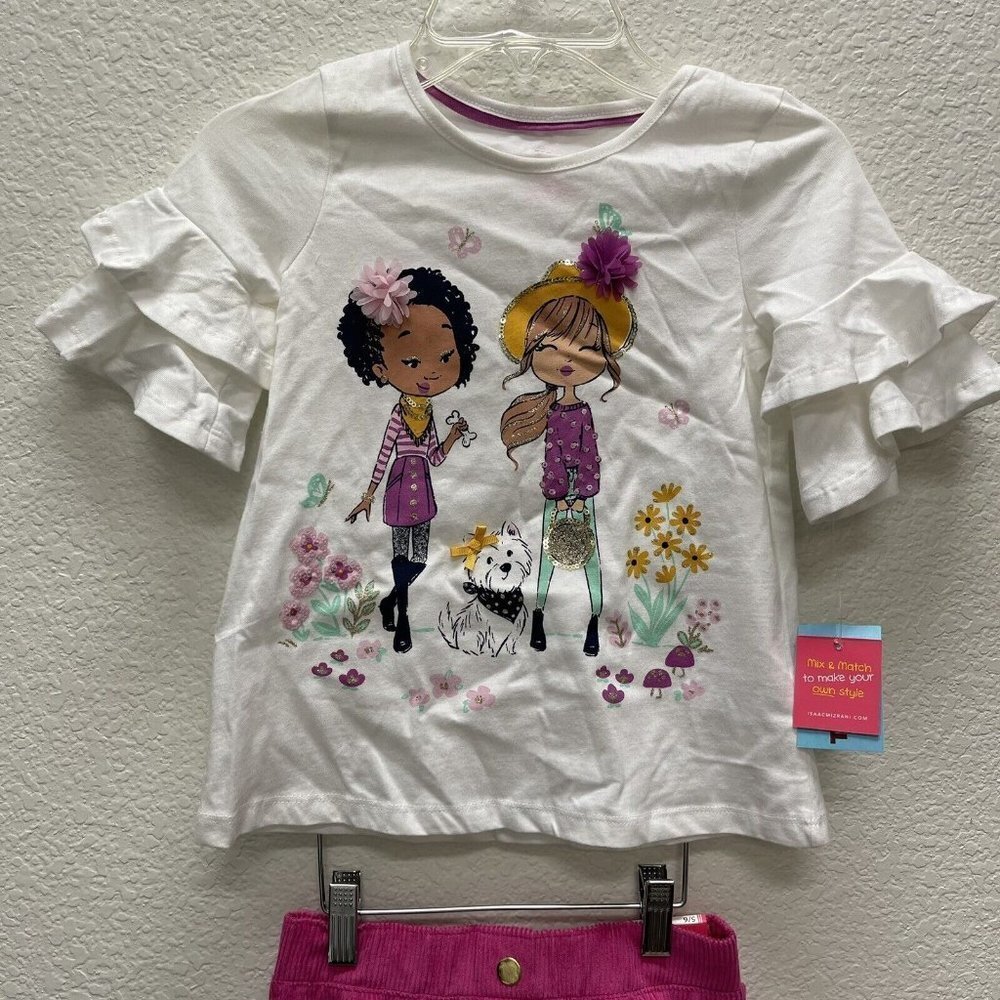 Isaac Mizrahi Girls Small 5 6 Set 4 Pc 2 Tops 2 Skirts NEW Sequin Unicorn Fairy - Picture 6 of 10